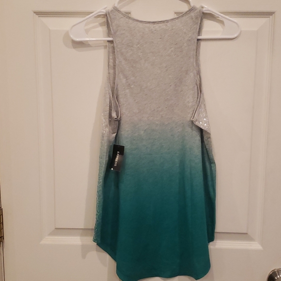 Brand New,Never used, tag still attached,Express grey&green sequence tank top. - Picture 6 of 8